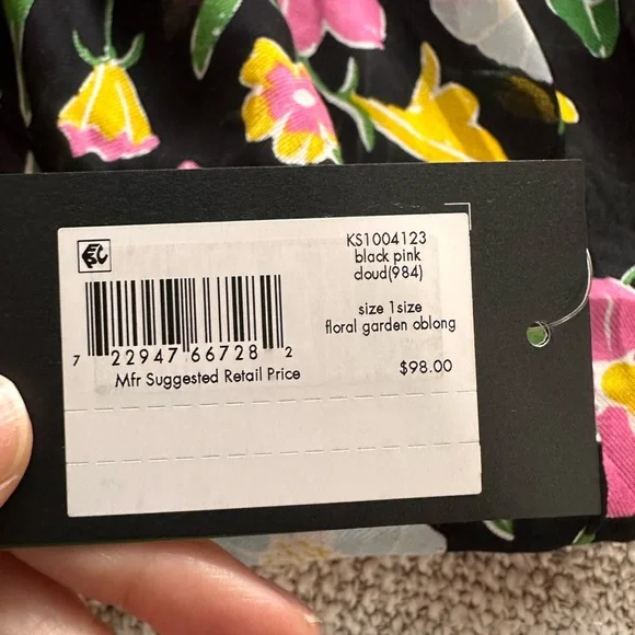 Kate Spade Floral Black Scarf NWT - Picture 3 of 5